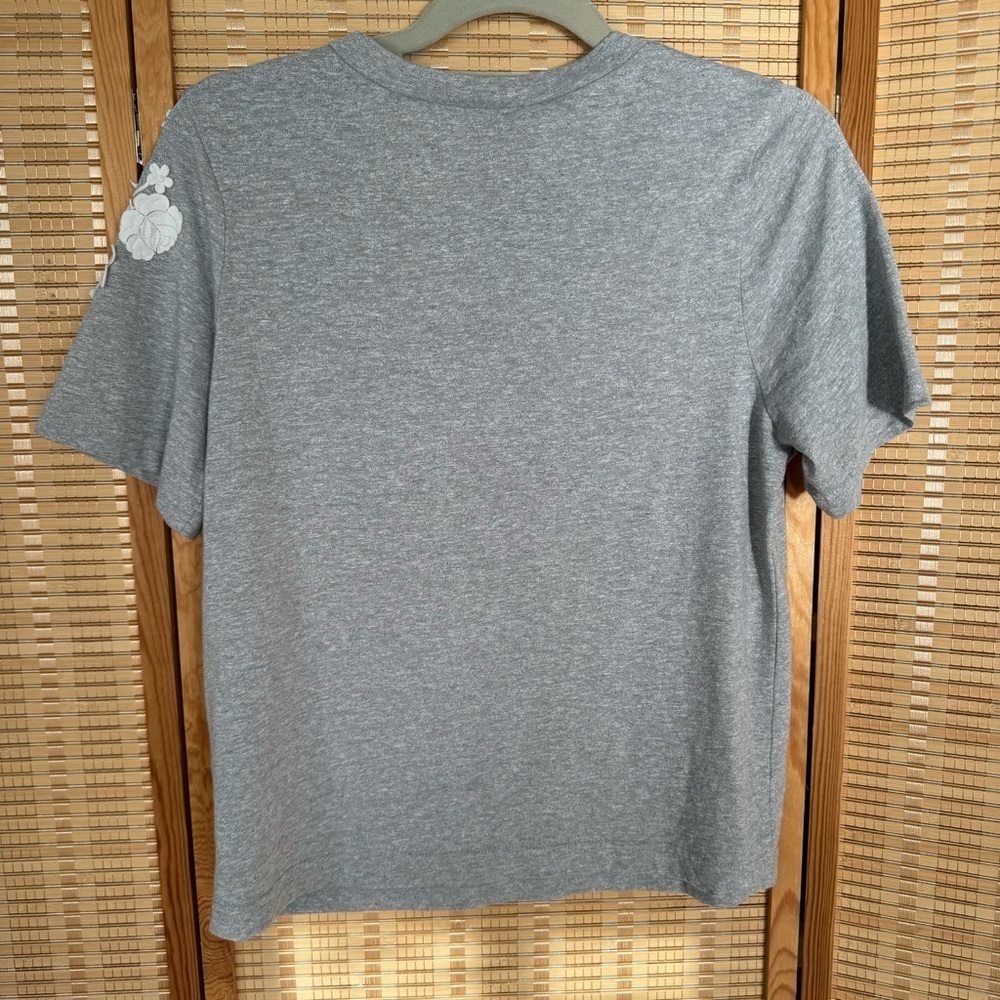 Anthropologie Pankaj & Nidhi Blanche Top Grey Floral Appliqué, size Smalll - Picture 5 of 9